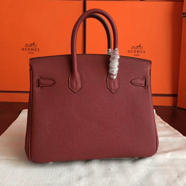 Bordeaux Hermes Birkin 25cm Faux Quality Replica angle 3
