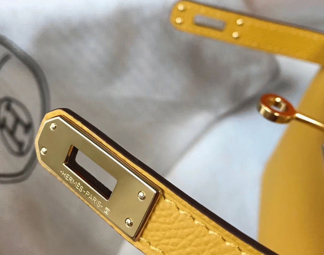 Hermes Kelly Mini II Bag Replica in Yellow angle 5