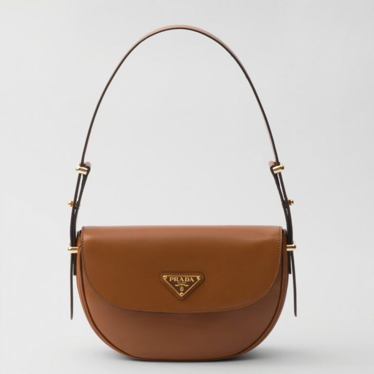 Brown Prada Arque Shoulder Bag with Flap Fake