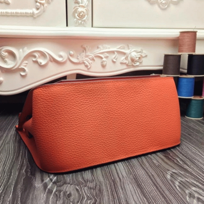 Orange replica Hermes Jypsiere 34cm handbag angle 3