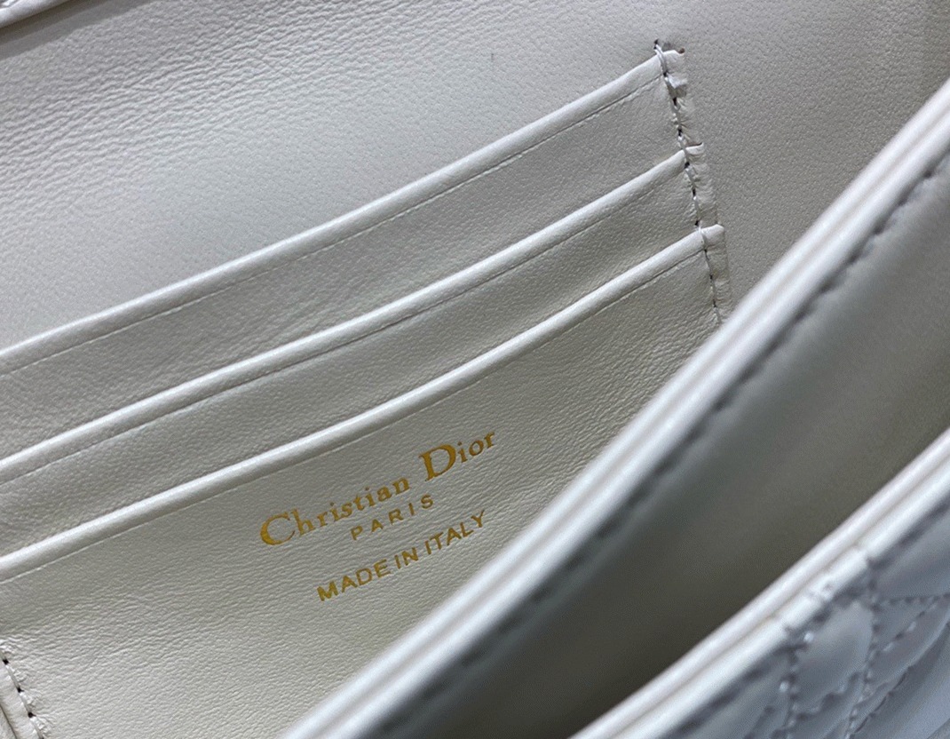 Dior Miss Dior Mini Bag Fake in White Cannage Lambskin angle 3