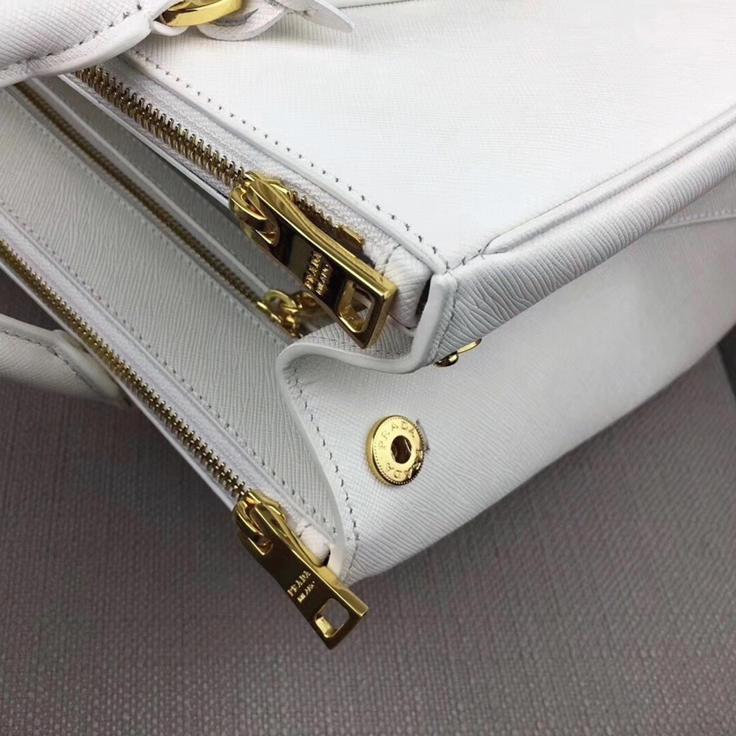 White Prada Galleria Large Bag Top Quality angle 2