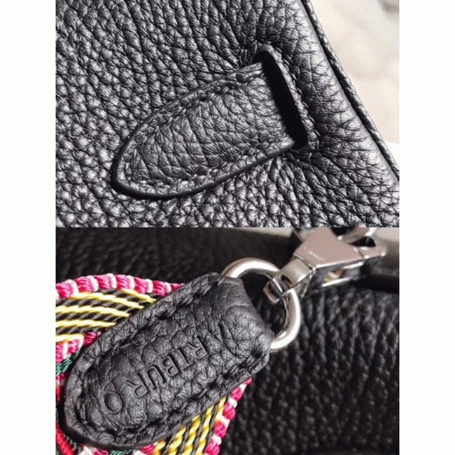 Black with Zigzag Handle Replica Luxury Hermes Kelly 28cm Stylish Purse angle 4