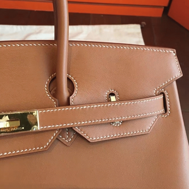 Gold Hermes Birkin 35cm Knockoff from Designer Collection angle 4