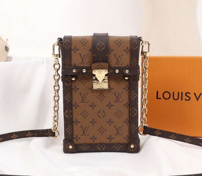 Louis Vuitton Monogram Reverse Canvas Vertical Trunk Pochette