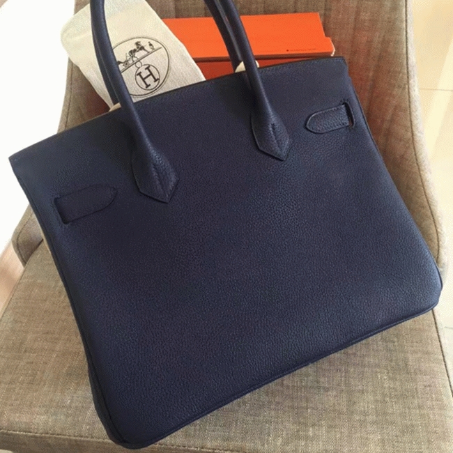Sapphire Color Imitation Hermes Birkin 35CM Purse angle 2