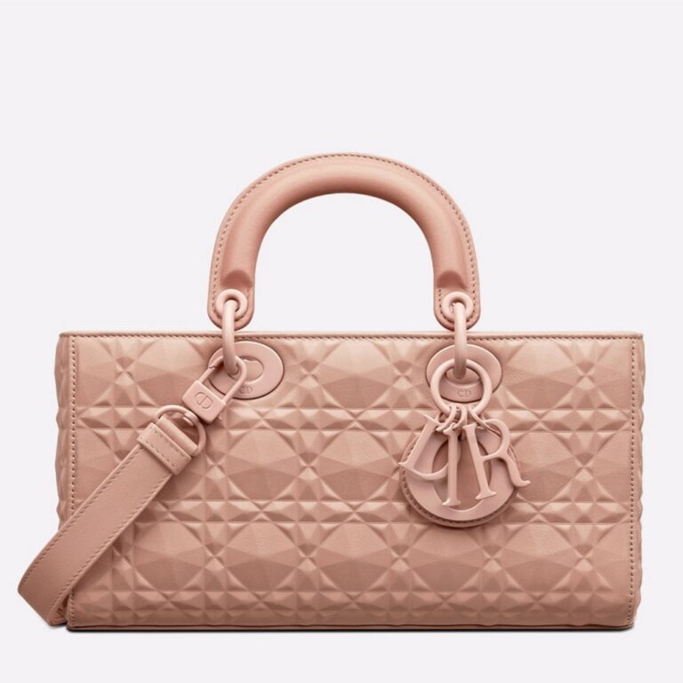 Dior Lady D-Joy Medium Bag Faux in Nude Calfskin with Diamond Motif