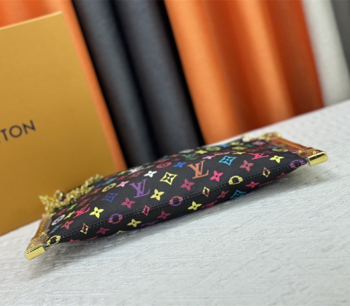 Louis Vuitton X TM Multicolored Lucky Trunk In Black angle 3