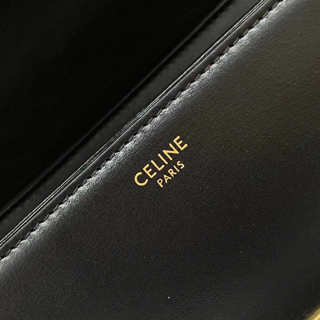 Top Quality Knockoff Celine Triomphe Teen Bag In Black angle 3