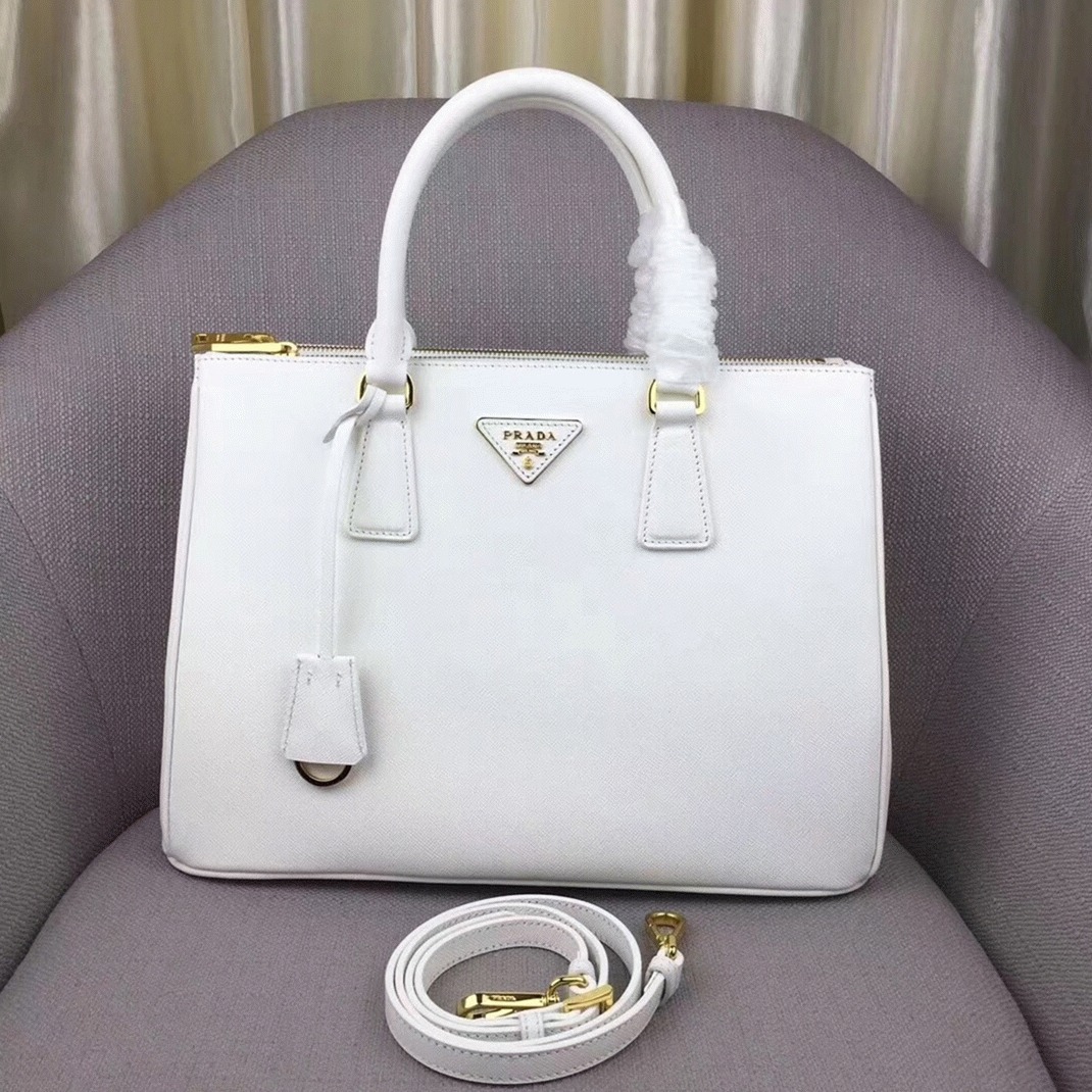White Prada Galleria Large Bag Top Quality angle 5