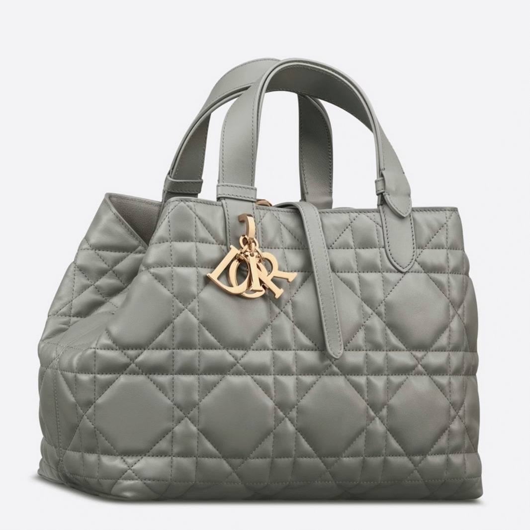 Dior Toujours Medium Bag Faux in Beige Macrocannage Calfskin