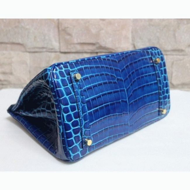 Electric Blue Hermes Birkin 30cm Top-Grade Replica Purse angle 3