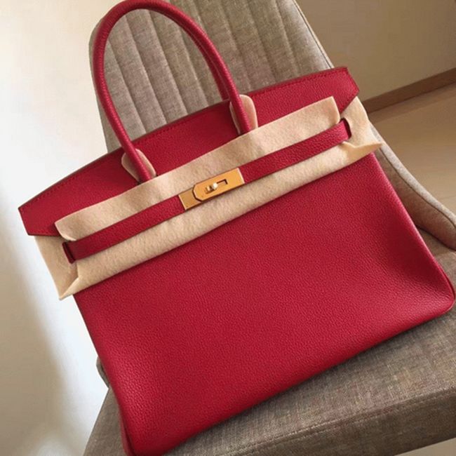 Budget Red Hermes Birkin 30cm Fake Bag