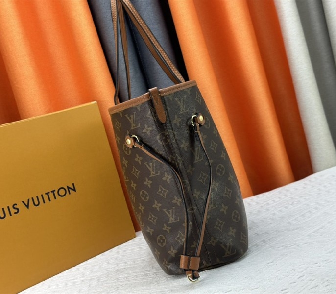 Louis Vuitton Neverfull Bandouliere Inside Out MM Tote In Monogram Canvas And Brown Leather angle 4