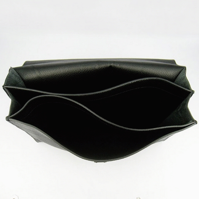 Black Calf Leather Replica Hermes Sac A Depeches 38cm Briefcase angle 5