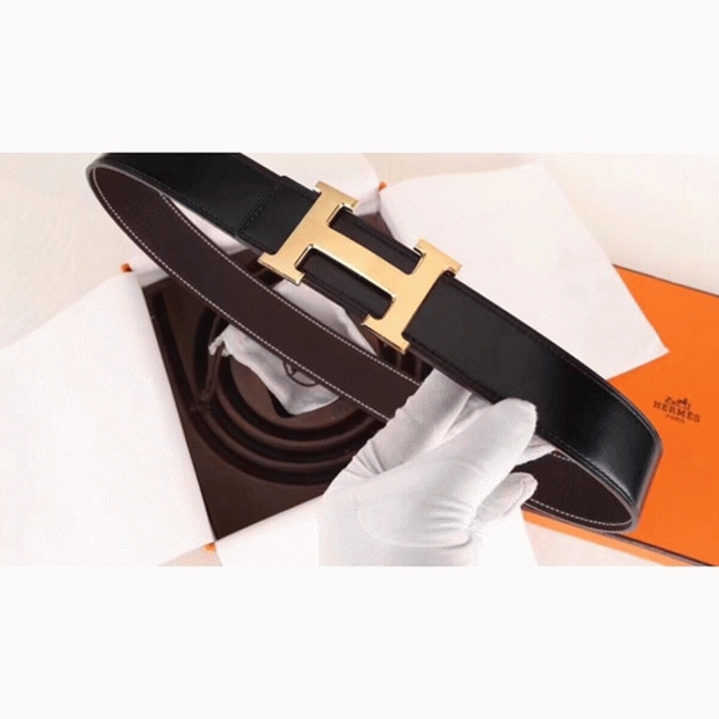 Chocolate clemence fake Hermes H belt buckle angle 3