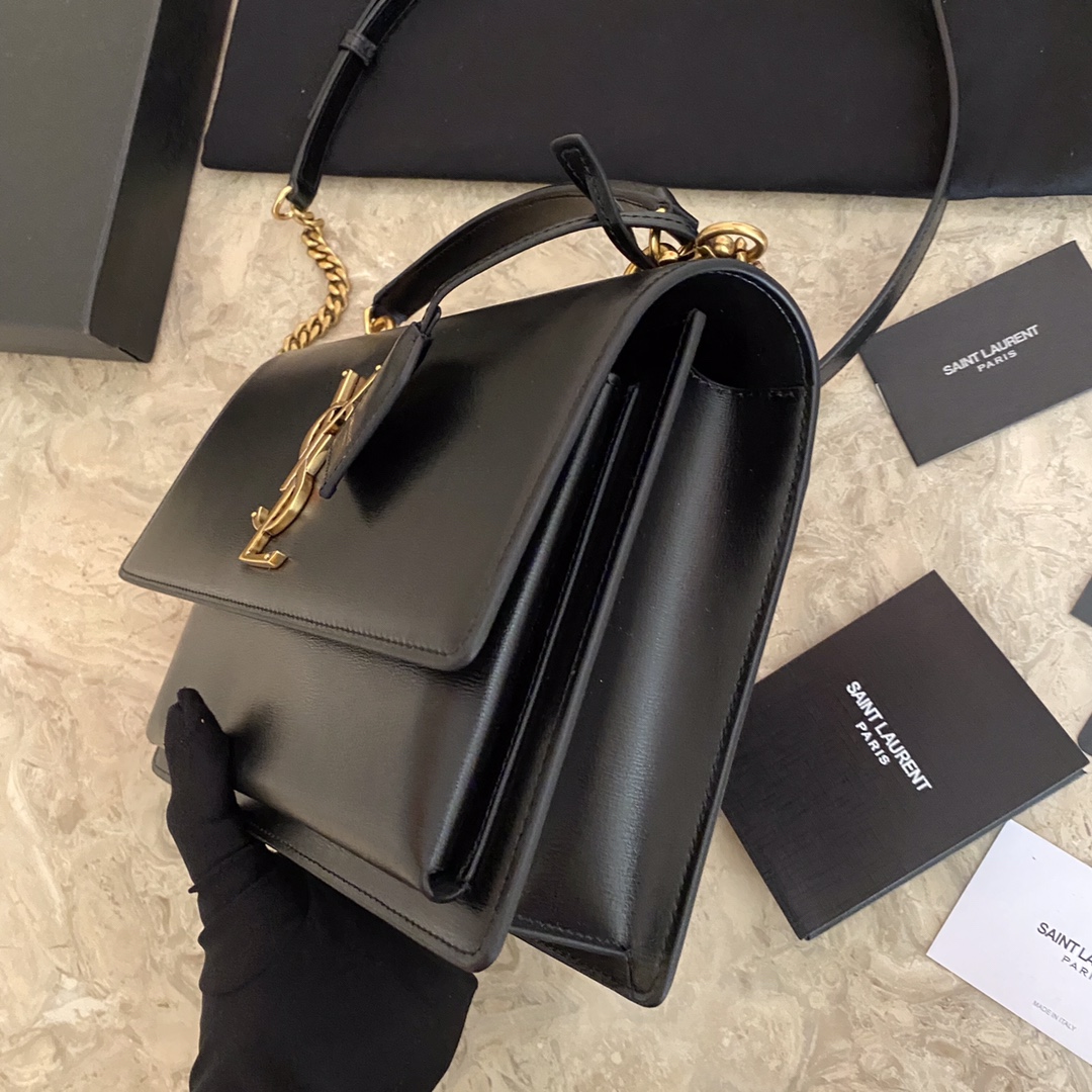 MEDIUM SUNSET SATCHEL IN SMOOTH LEATHER angle 4