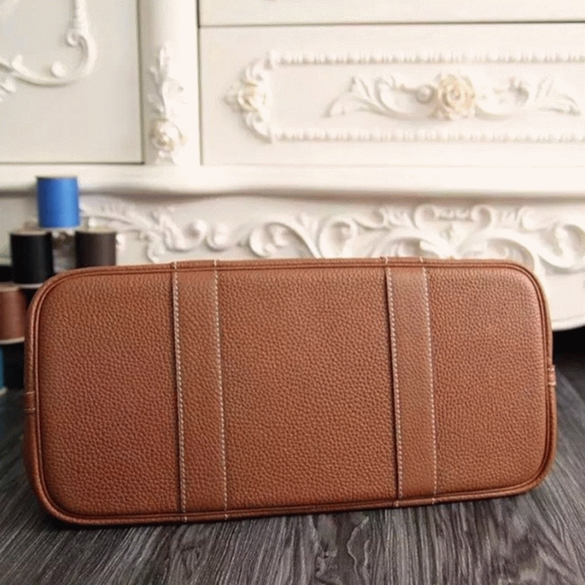 Brown Knockoff Hermes Garden Party 30cm Everyday Handbag angle 3