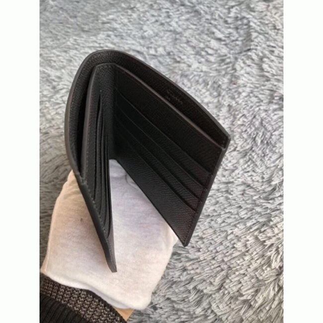 Black Hermes Copernic compact wallet angle 5