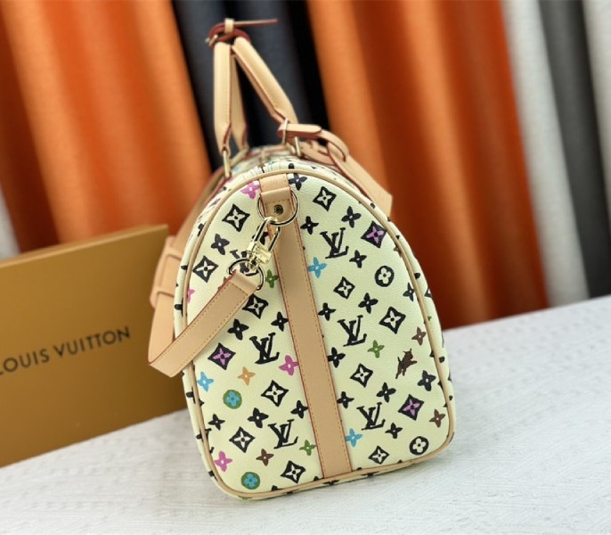 Louis Vuitton Monogram Craggy Keepall Travel 50 Bag In Vanilla angle 5