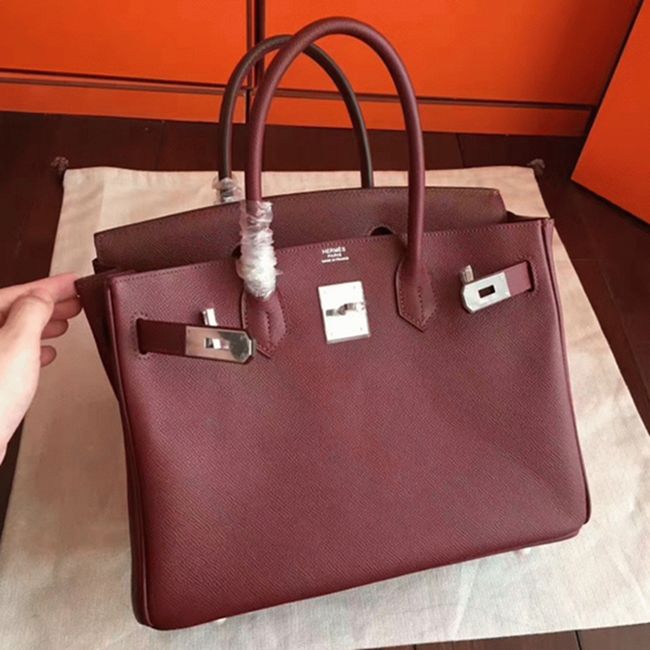 Bordeaux Knockoff Designer Hermes Birkin 30cm Bag angle 4
