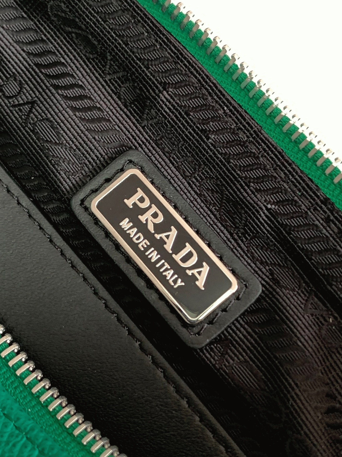 Prada Triangle Shoulder Bag Fake in Green angle 3
