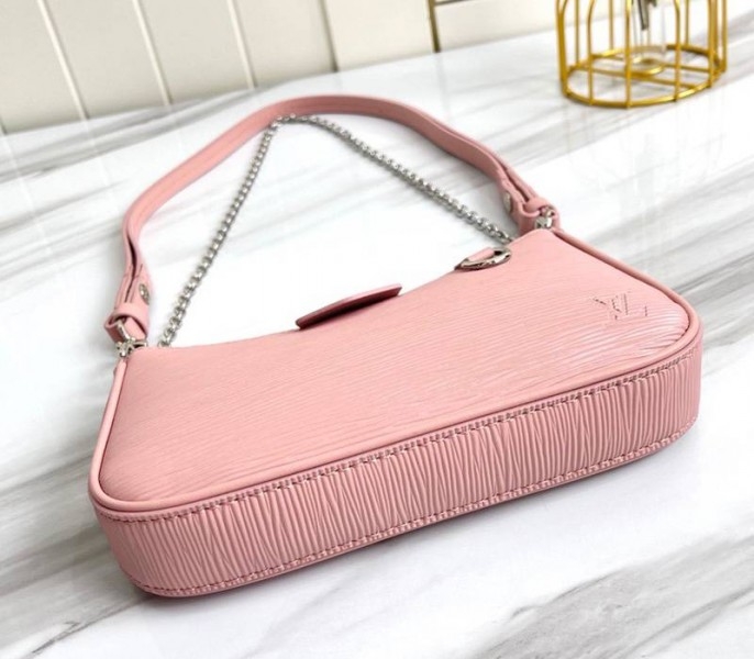 Louis Vuitton Epi Leather Easy Pouch On Strap In Rose Ballerine Pink angle 5