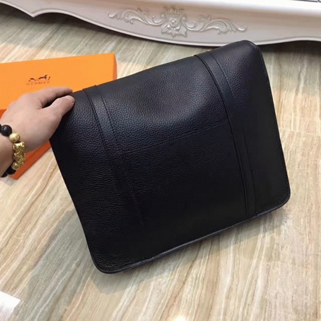 Black Fake Designer Hermes Steve Messenger Bag angle 3