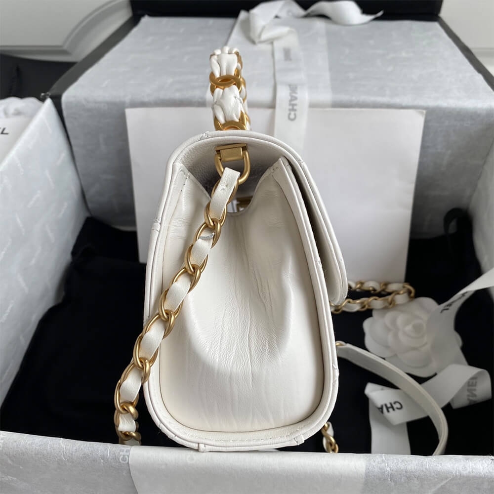 CHANEL Mini Flap Bag with Top Handle angle 3