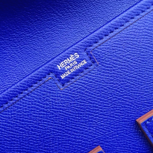 Electric Blue Epsom Replica Hermes Jige Elan 29 Modern Clutch angle 3