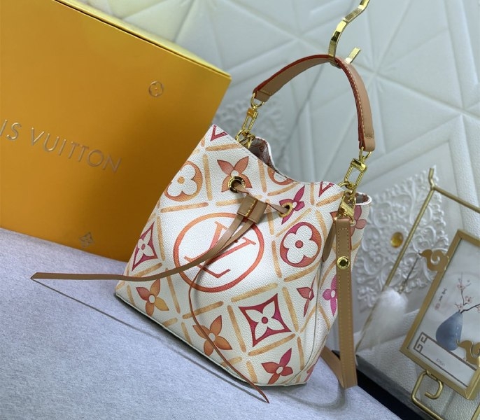Louis Vuitton LV By The Pool Monogram Tiles Canvas NeoNoe BB Bag In Coral angle 2