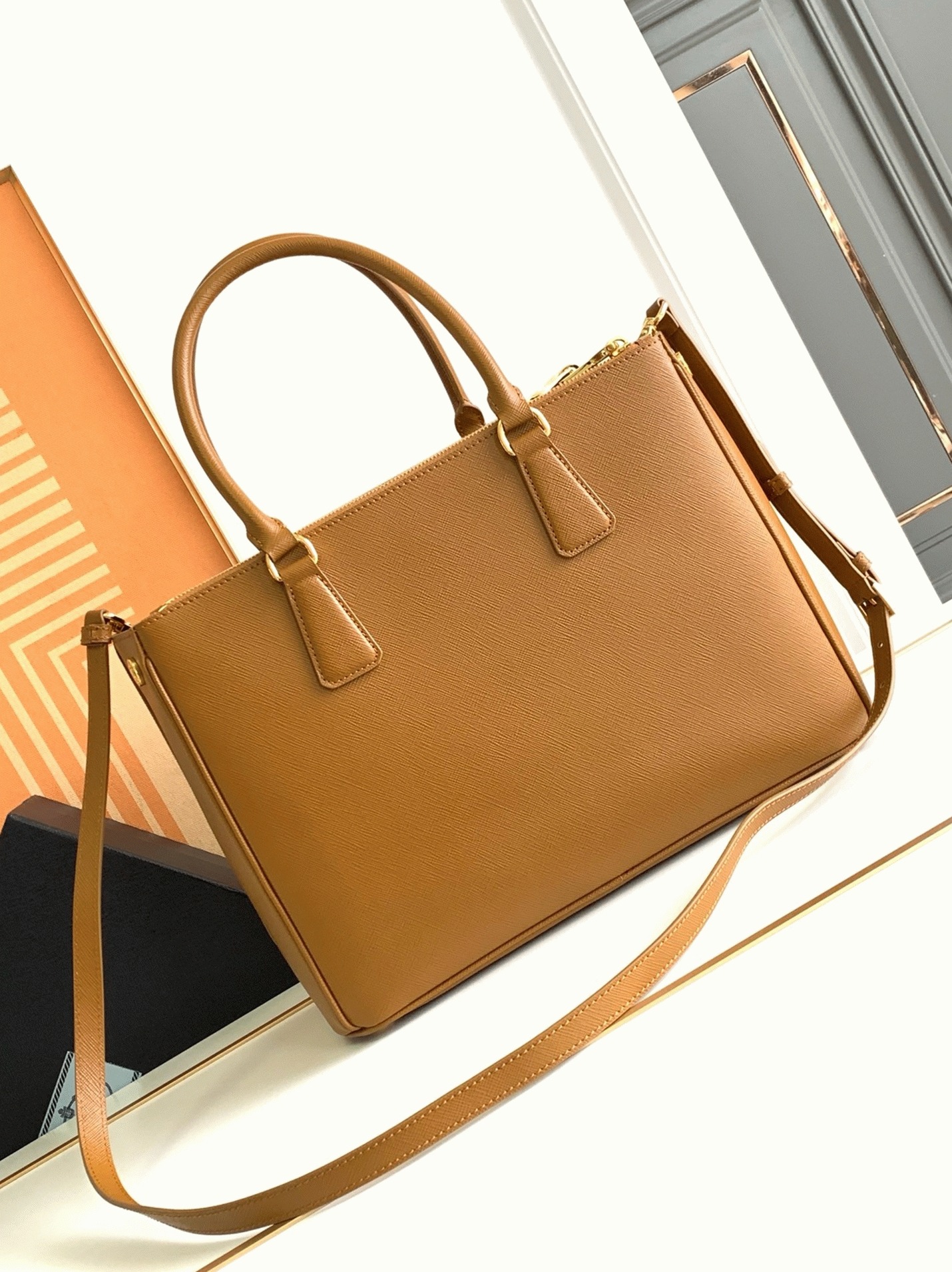 Brown Prada Galleria Large Bag Knockoff angle 4
