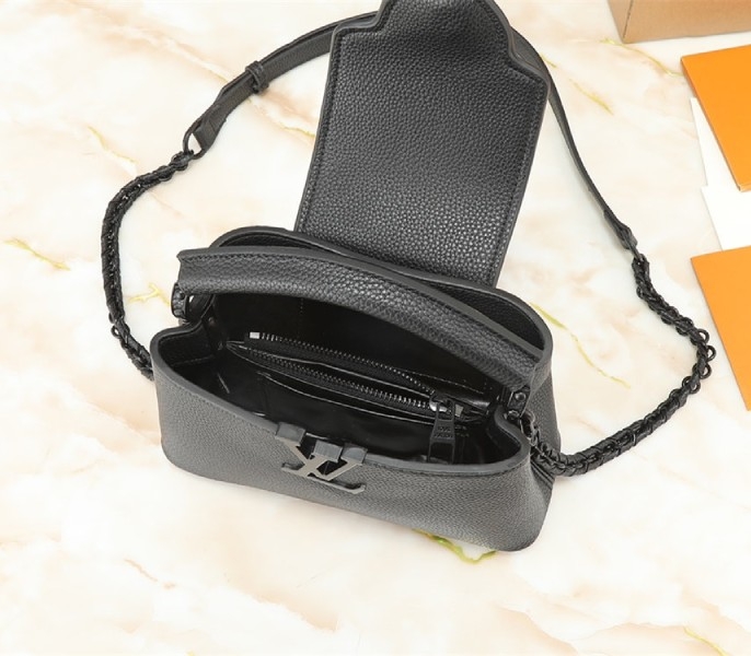 Louis Vuitton Capucines East-West Mini Handbag In All Black angle 5