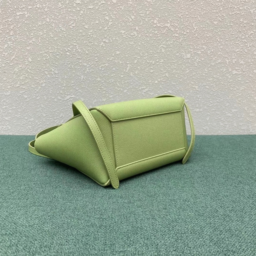Celine Belt Nano Bag Fake in Sage angle 3