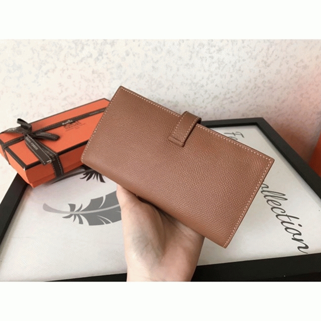 Brown Epsom Fake Hermes Bearn Wallet angle 5
