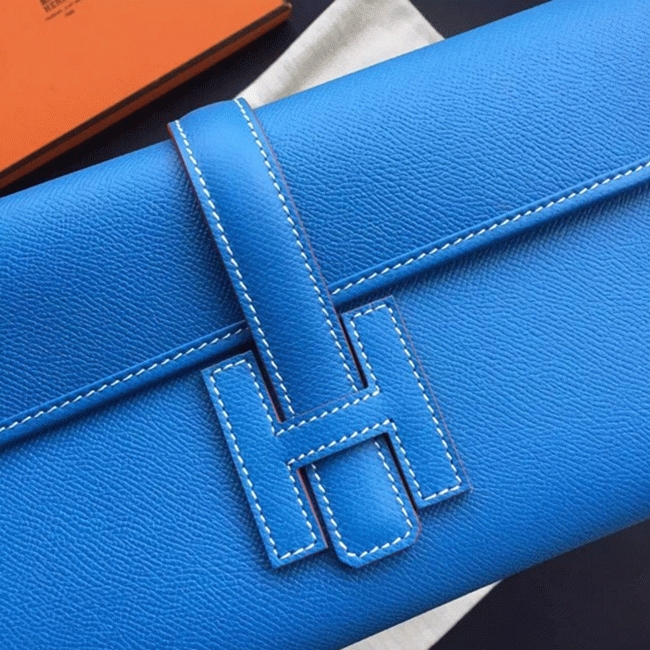 Blue replica Hermes Jige Elan 29 clutch bag angle 4