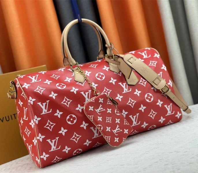 Louis Vuitton Speedy P9 Bandouliere 50 Bag In Red angle 2
