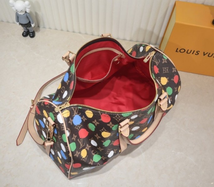 Louis Vuitton X YK Monogram Canvas Keepall Bandouliere 45 Travel Bag angle 5