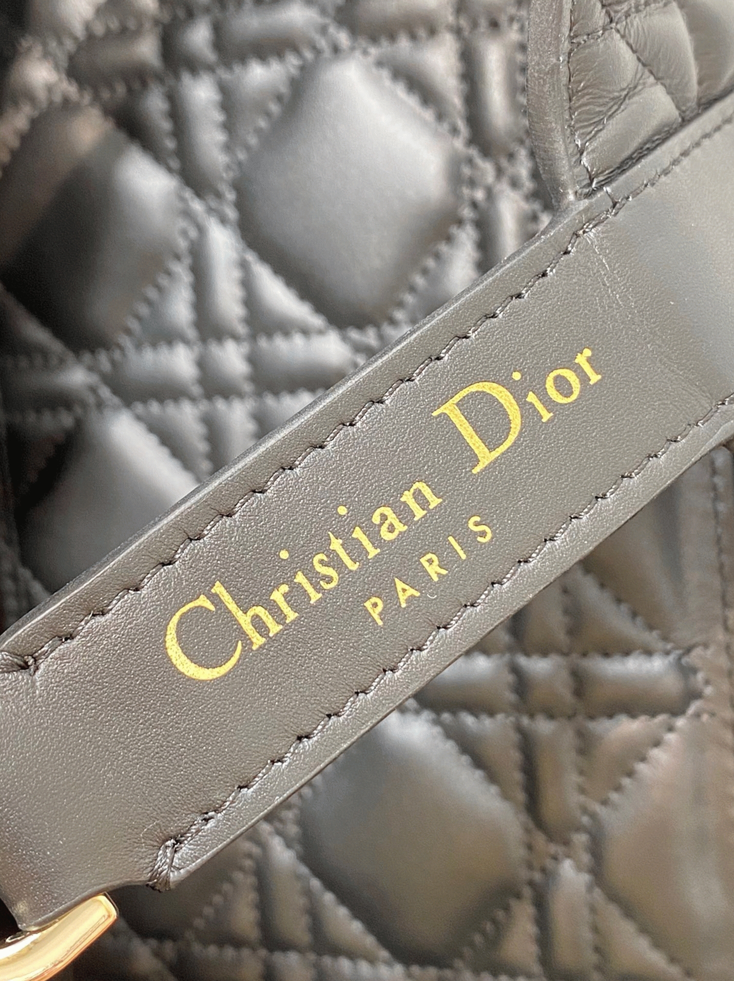 Dior Toujours Medium Bag Replica in Black Macrocannage Calfskin angle 5