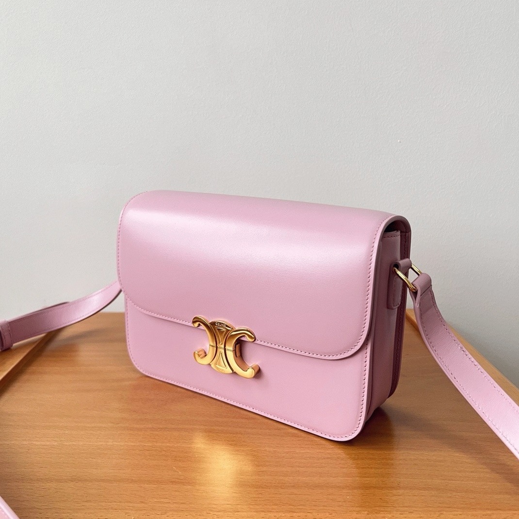 Top Quality Knockoff Celine Triomphe Teen Bag In Pink angle 2