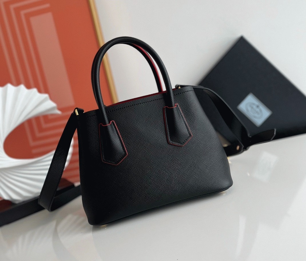 Black Prada Double Mini Bag Replica angle 5