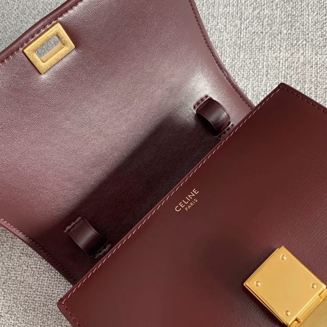 Top Quality Knockoff Celine Classic Box Small Bag In Bordeaux angle 2