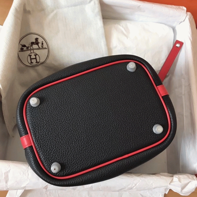 High quality bicolor black replica Hermes Picotin Lock 22cm handbag angle 4