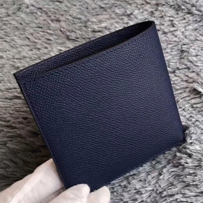 Dark blue top quality fake Hermes Copernic compact wallet angle 3