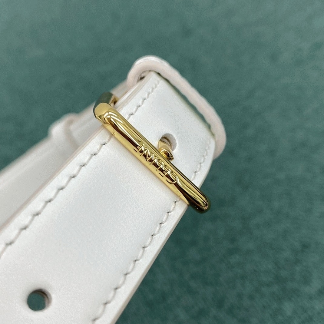 Top Quality Replica Celine Triomphe Medium Bag In White angle 5