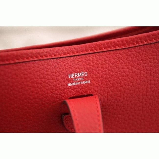 Red Evelyne III PM Bag Fake Luxury Hermes Casual Tote angle 3