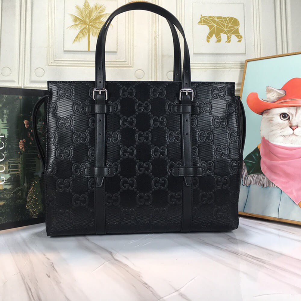GG embossed tote bag angle 3