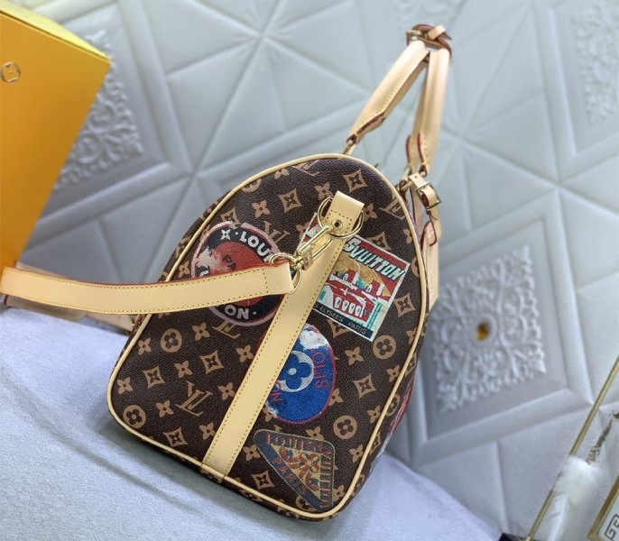Louis Vuitton Flight Mode Monogram Canvas Keepall Bandouliere 45 Travel Bag angle 5