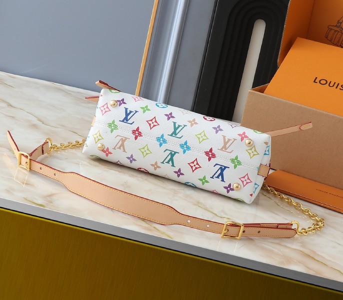 LV X TM Multicolored CarryAll BB In White angle 3