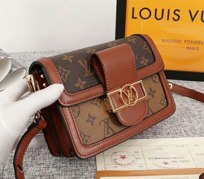 Louis Vuitton Monogram Reverse Canvas Mini Dauphine Bag angle 2